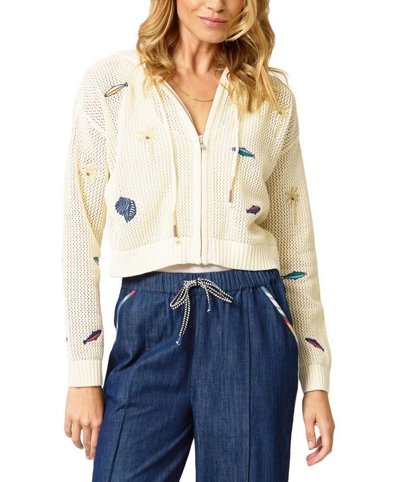 Women's Eden Palm Tree Mesh Cardigan