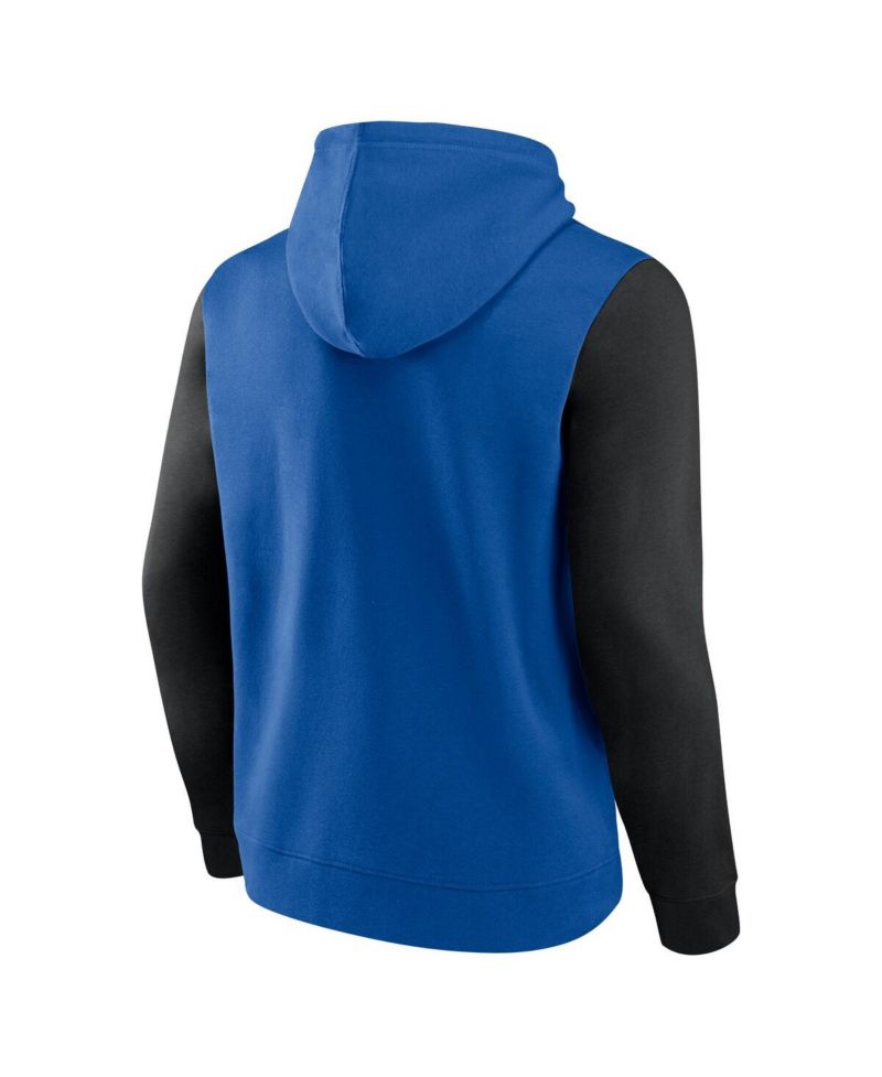 Men's Blue Orlando Magic Outline Colorblock Pullover Hoodie