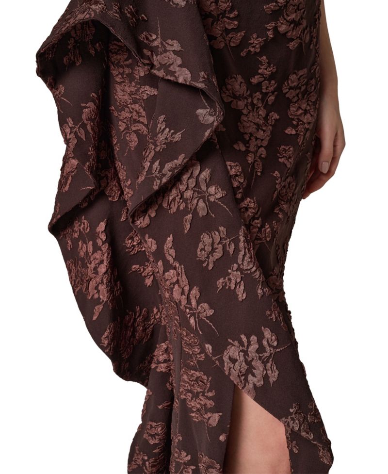 Women's Strapless Floral-Jacquard Gown