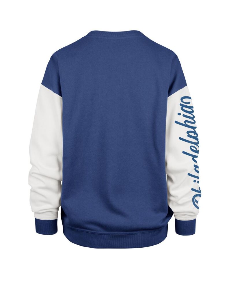 Women's Royal Philadelphia 76ers Plus Size Oversized Rise Andie Pullover Sweatshirt