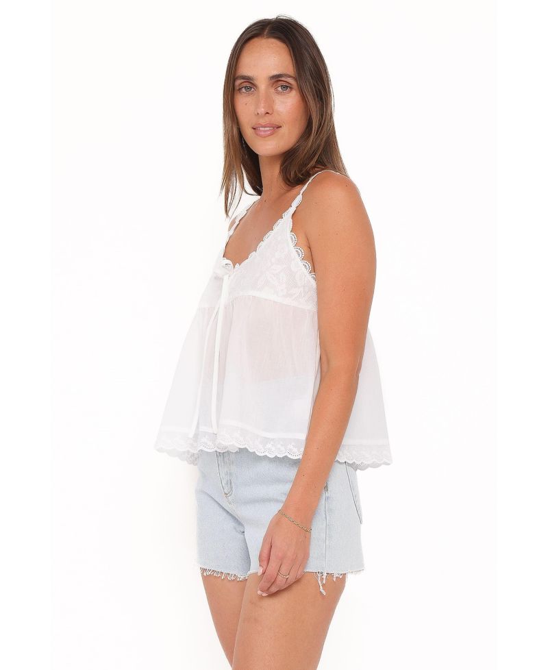 Women's Jennie Sleeveless Scoop Neck Lace-Trim Tank Top