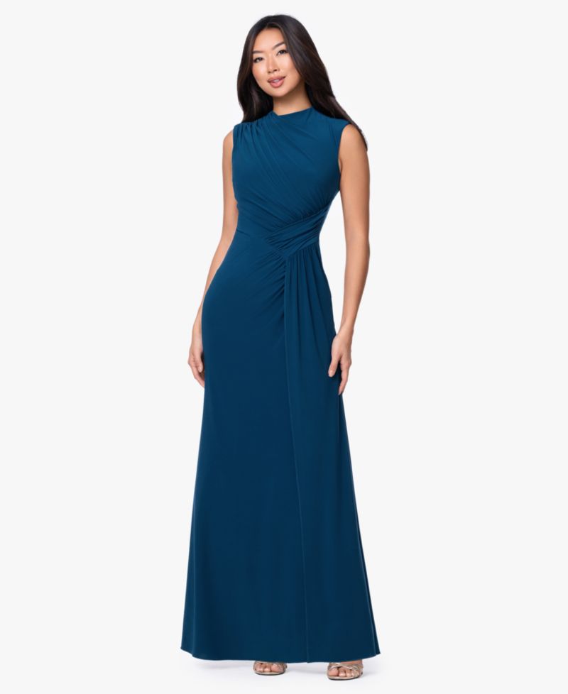 Women's Mock Neck Ruched Dress