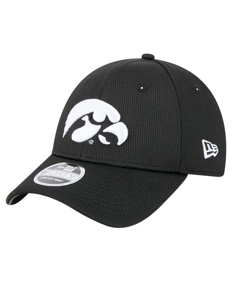 Men's Black Iowa Hawkeyes Pivot 9FORTY Stretch-Snap Adjustable Hat