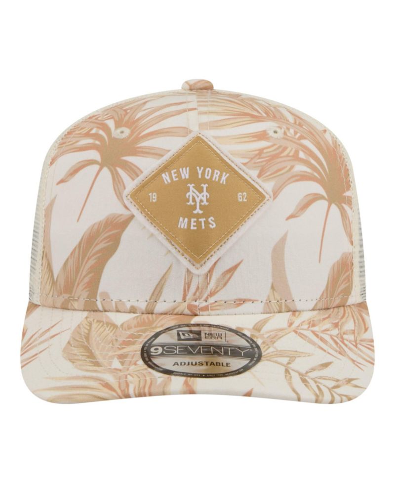 Men's Tan New York Mets Tonal Palm COOLERA 9SEVENTY Adjustable Trucker Hat