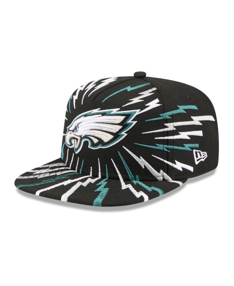 Big Boys and Girls Black Philadelphia Eagles Bolt A-Frame 9FIFTY Snapback Hat