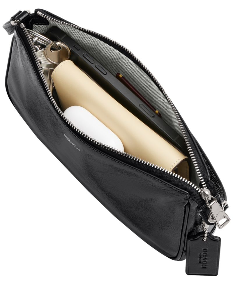 Plaza Small Glazed Leather Shoulder Bag