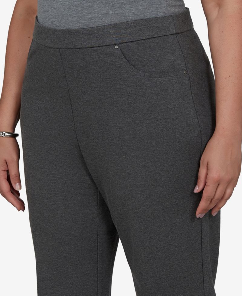 Plus Size Pull-On Mid-Rise Ankle Pants