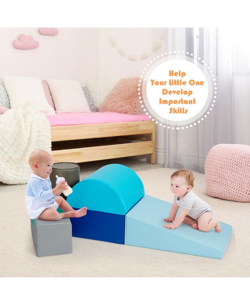 6 Piece Climb Crawl Play Set Indoor Kids Toddler Baby Safe Foam