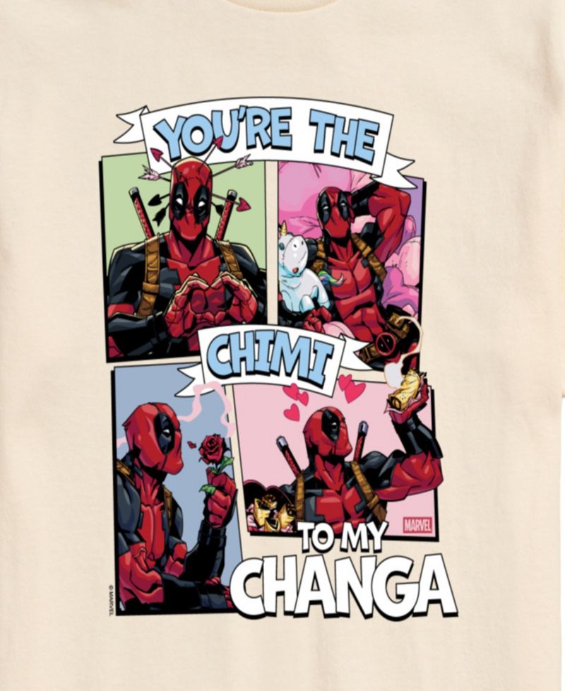 Men's Deadpool Chimichanga Printed Short-Sleeve Graphic T-Shirt