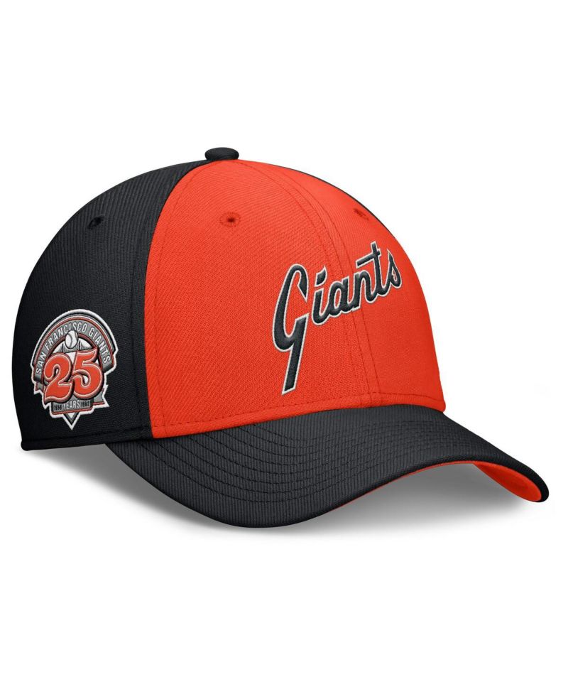 Men's Black/Orange San Francisco Giants Rise Swoosh Performance Flex Hat