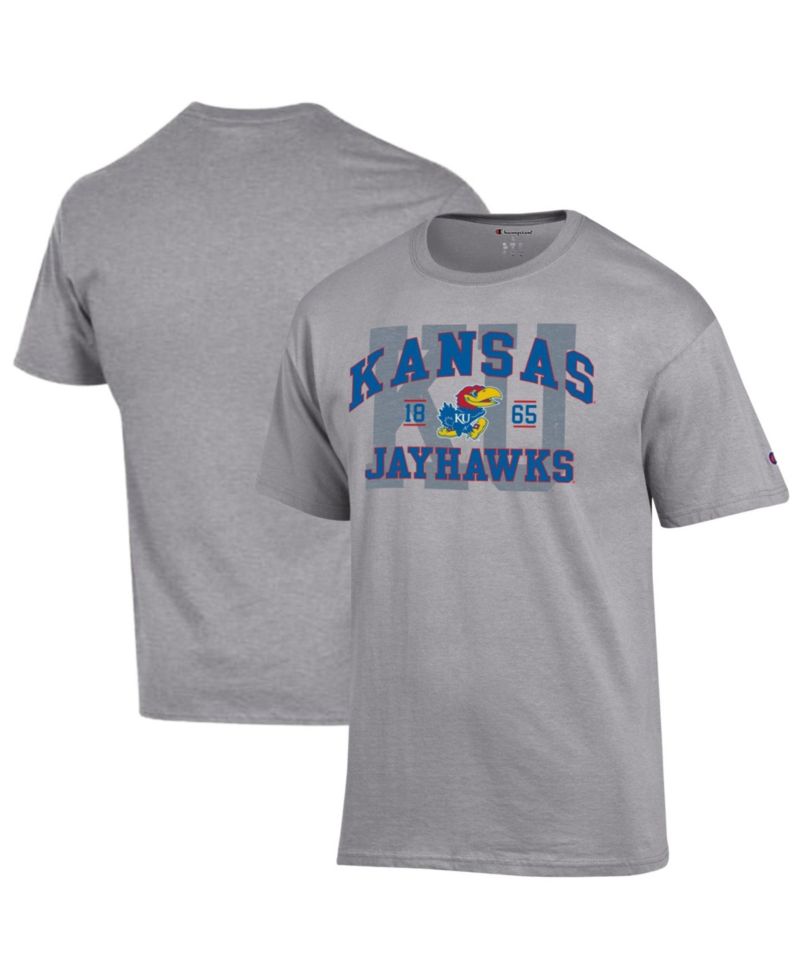Men's Heather Gray Kansas Jayhawks Varsity T-Shirt