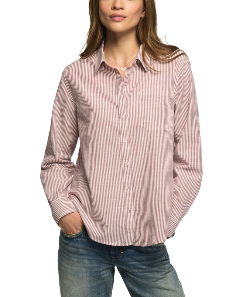 Women's Boyfriend Long-Sleeve Button-Down Shirt