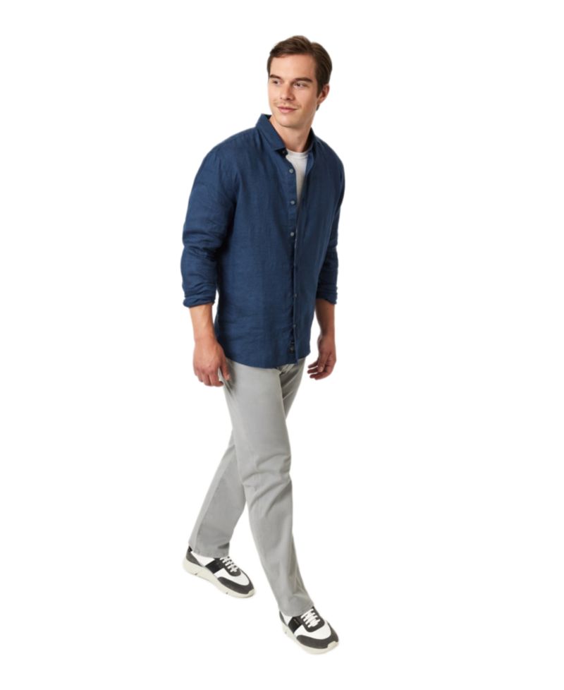 Men's Matt Relaxed Straight-Leg Casual Twill Pants