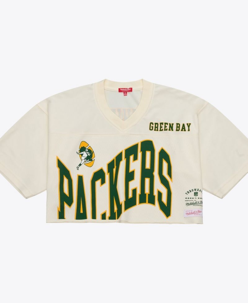 Women's Reggie White Cream Green Bay Packers Retired Player Cropped Fashion Jersey