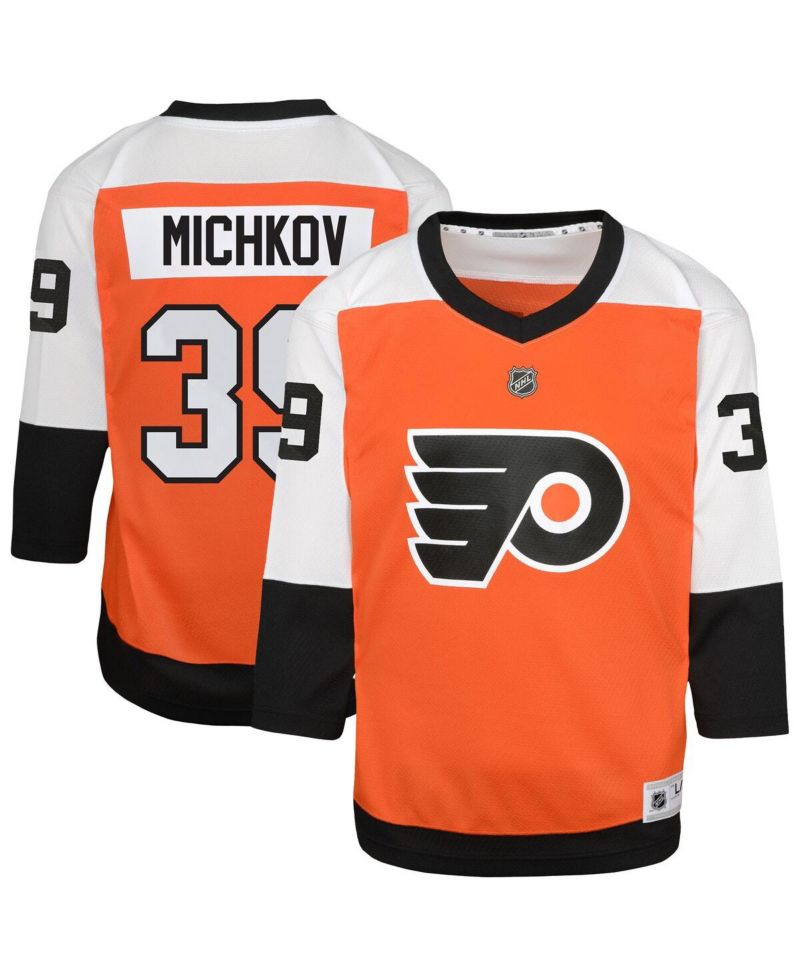 Big Boys and Girls Matvei Michkov Orange Philadelphia Flyers Home Replica Player Jersey