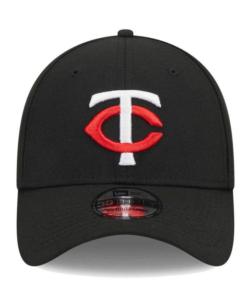 Men's Black Minnesota Twins Logo 39THIRTY Flex Hat