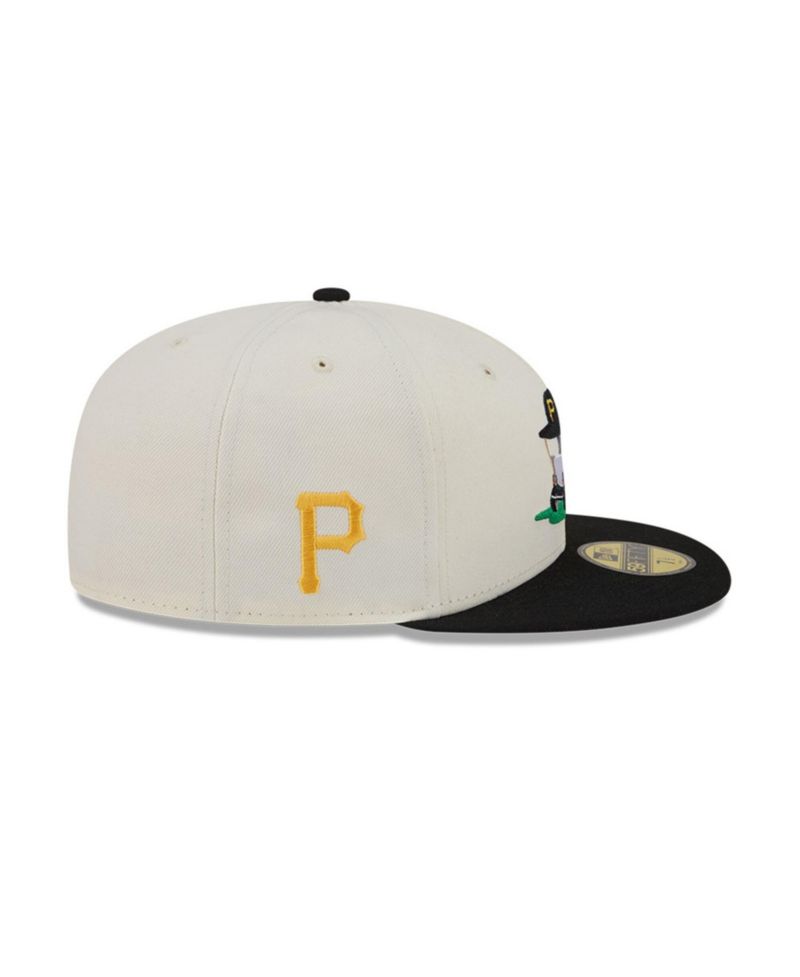 Men's Cream/Black Pittsburgh Pirates Bullpen Cart 59FIFTY Fitted Hat