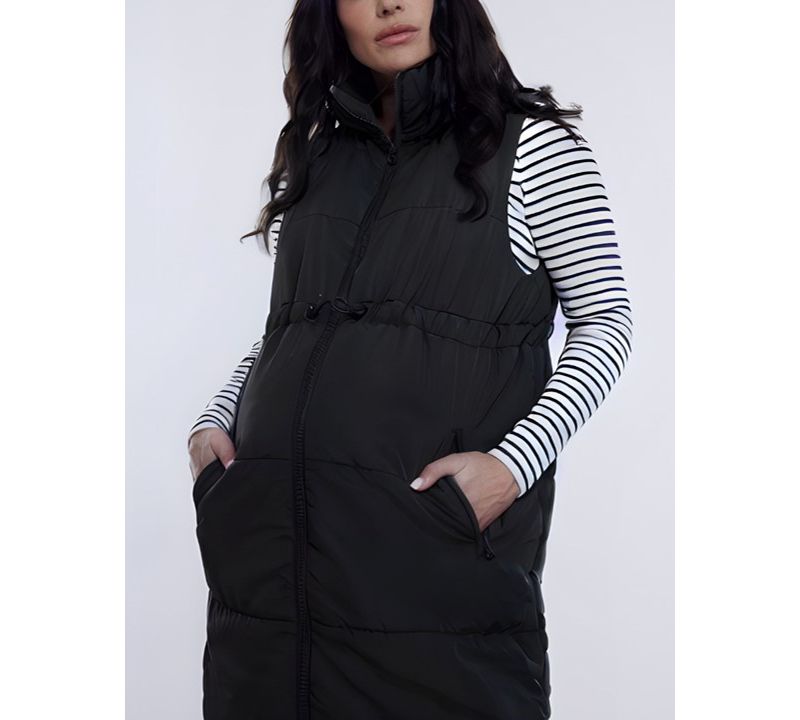 Women's Woven Full-Zip Sleeveless Quilted Puffer Vest - Motherhood Maternity