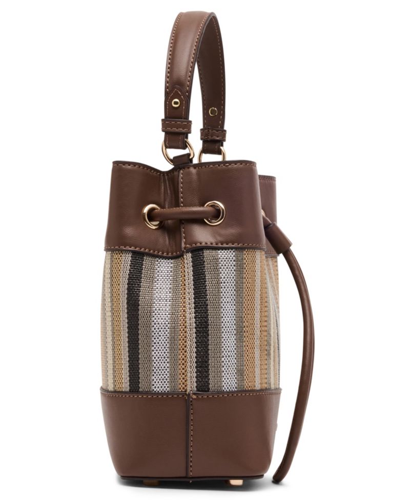 Stripe Mini Bucket Handbag
