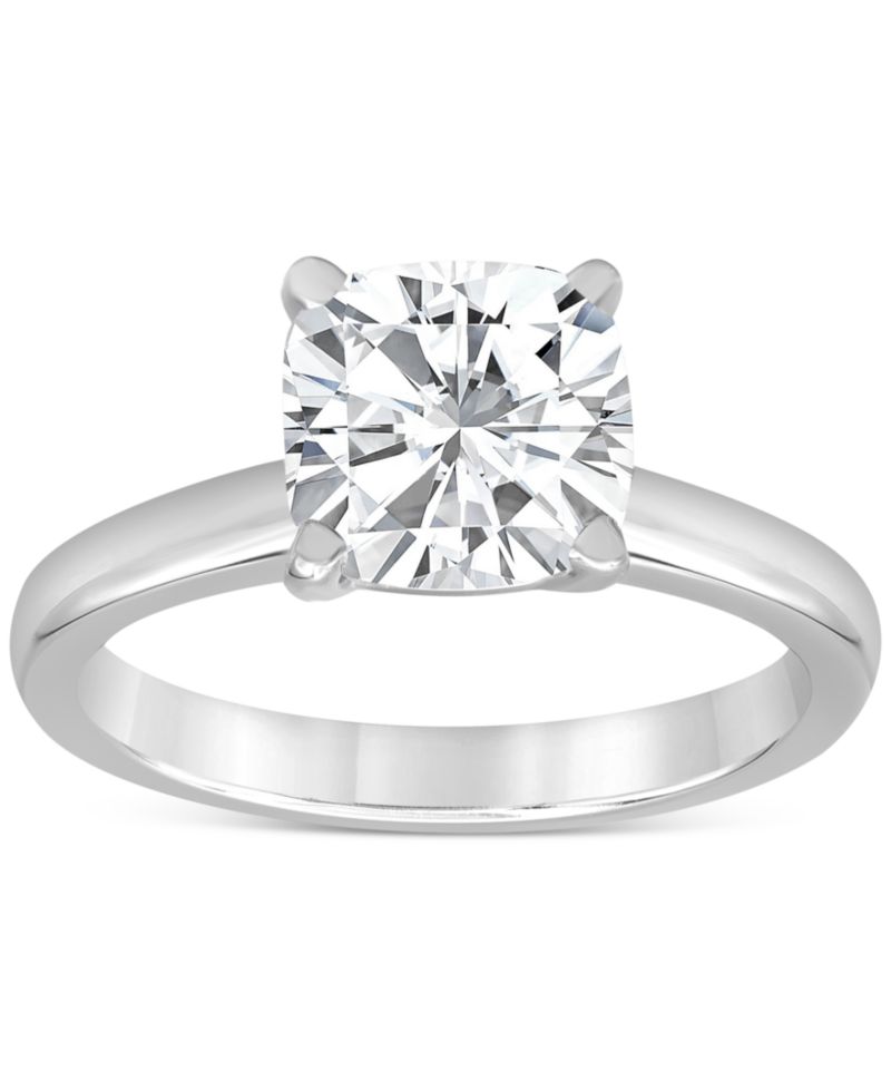 Certified Lab Grown Cushion-Cut Diamond Solitaire Engagement Ring (3 ct. t.w.) in 14k Gold