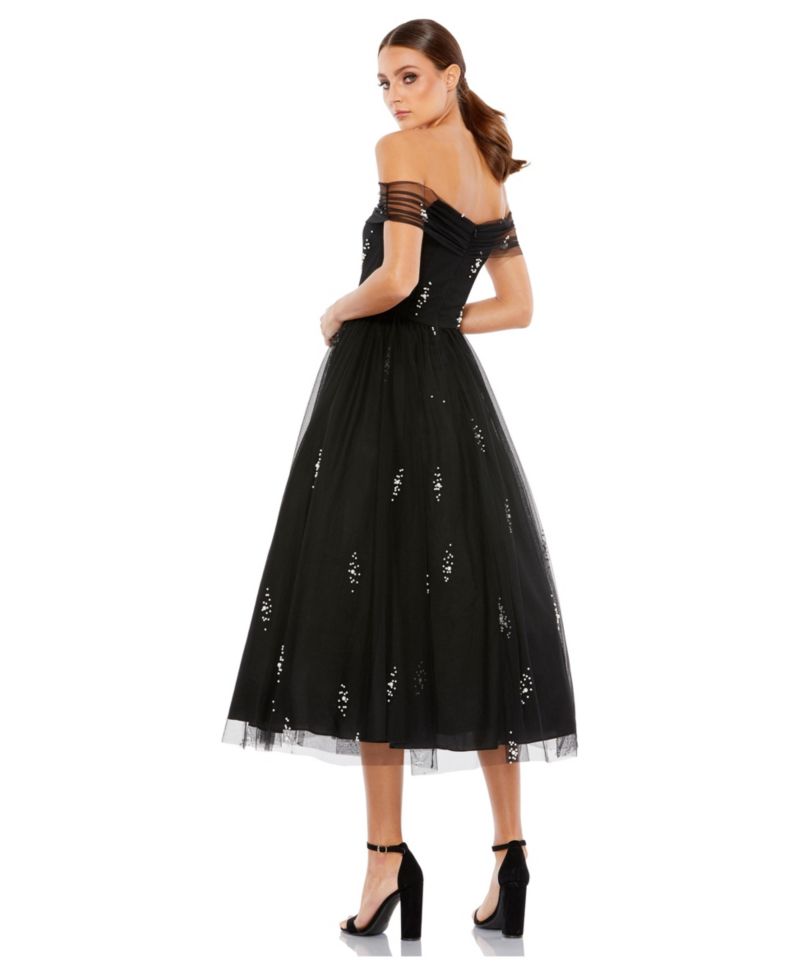 Women's Petite Ieena Off The Shoulder Embellished Tulle Cocktail Dress