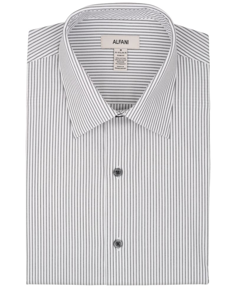 Men's Slim-Fit Stripe Dress Shirt