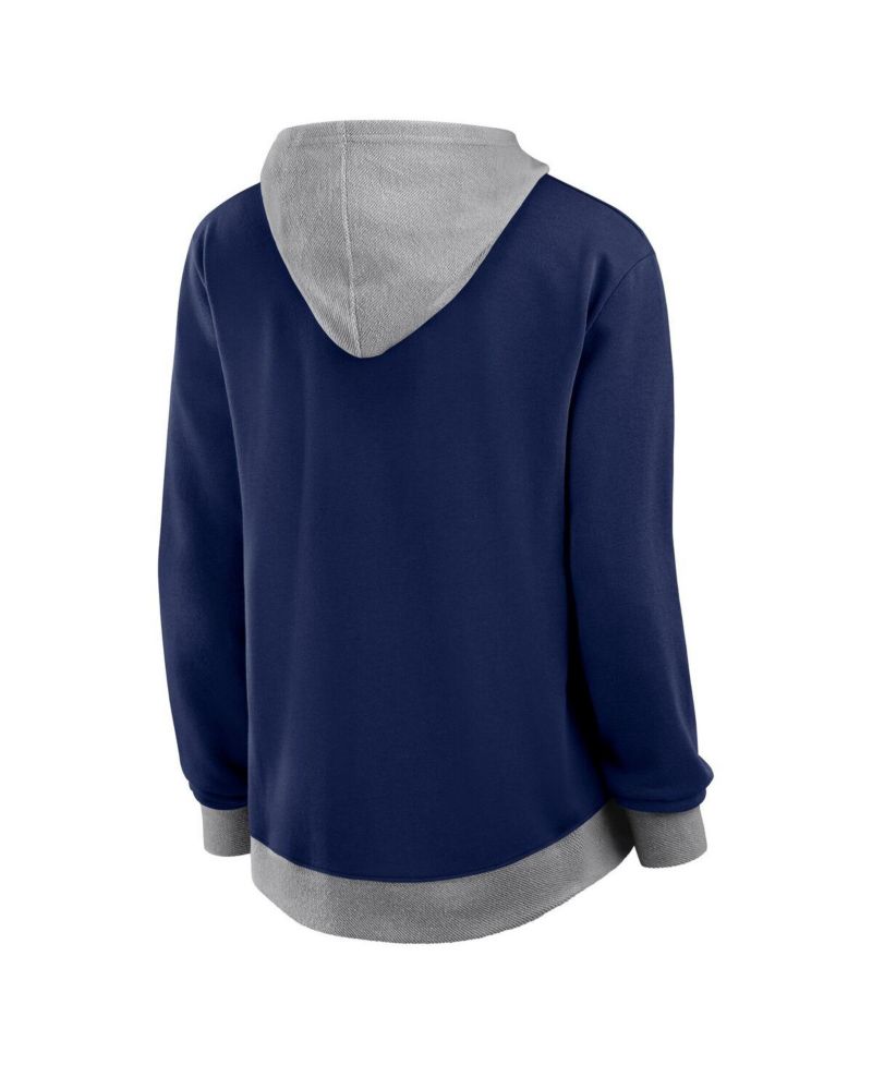 Women's College Navy Seattle Seahawks Hit It French Terry Full-Zip Hoodie