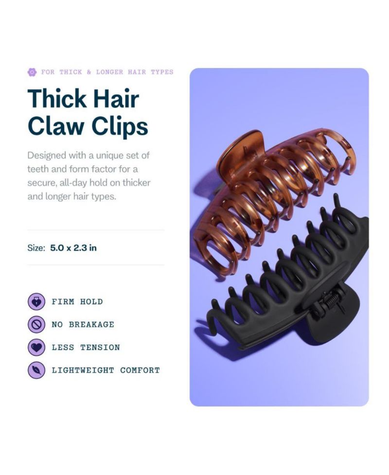 Thick Hair Claw Clips Durable, No-Slip Design for Curly and Textured Hair