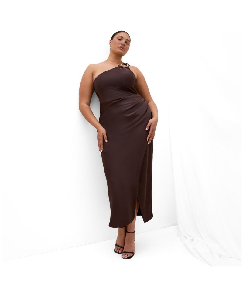 Plus Size Jayne One-Shoulder Wedding Guest Maxi Dress