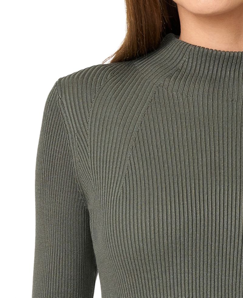 Women's Mock-Neck Rib-Knit Sweater