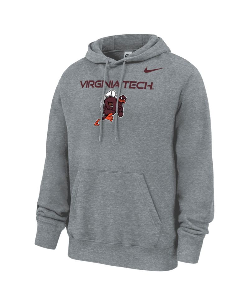 Men's Gray Virginia Tech Hokies Rushing Hokie Club Fleece Hoodie