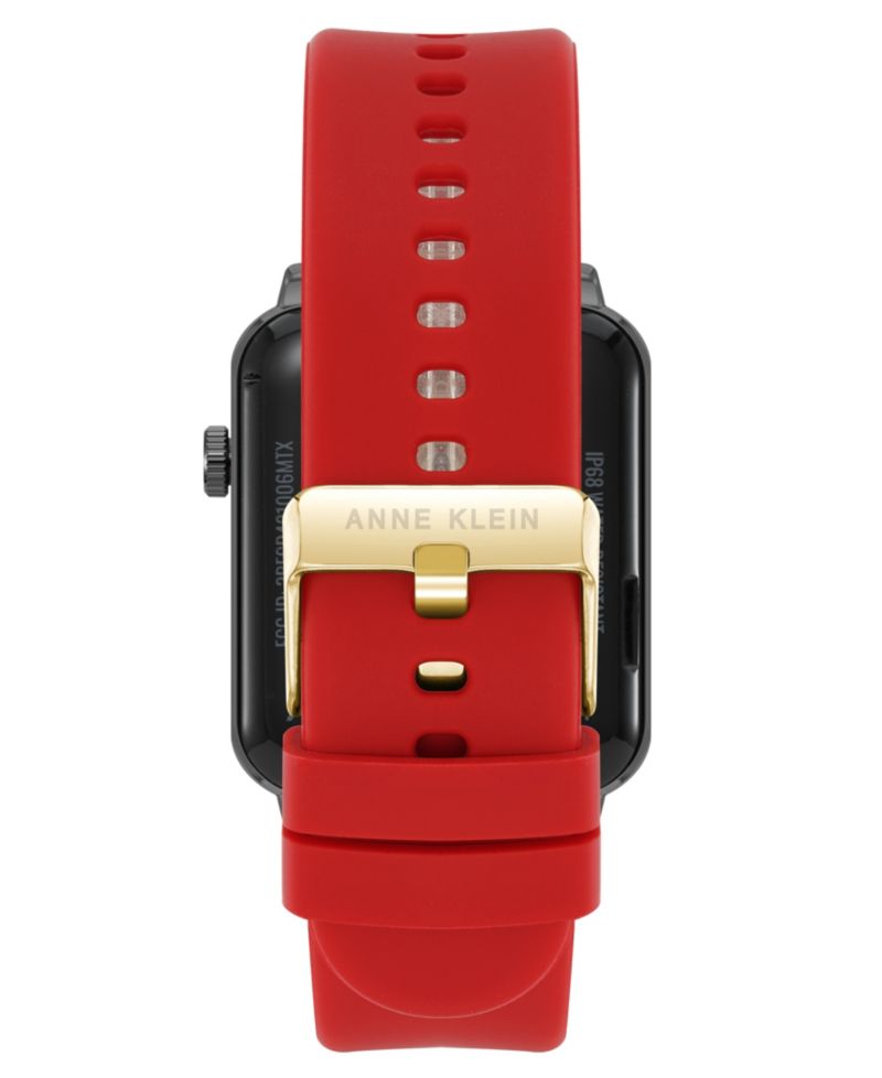 Women's Connect It Stellar Smartwatch with Gold-Tone Stainless Steel Mesh and Red Silicone Band, 45mm