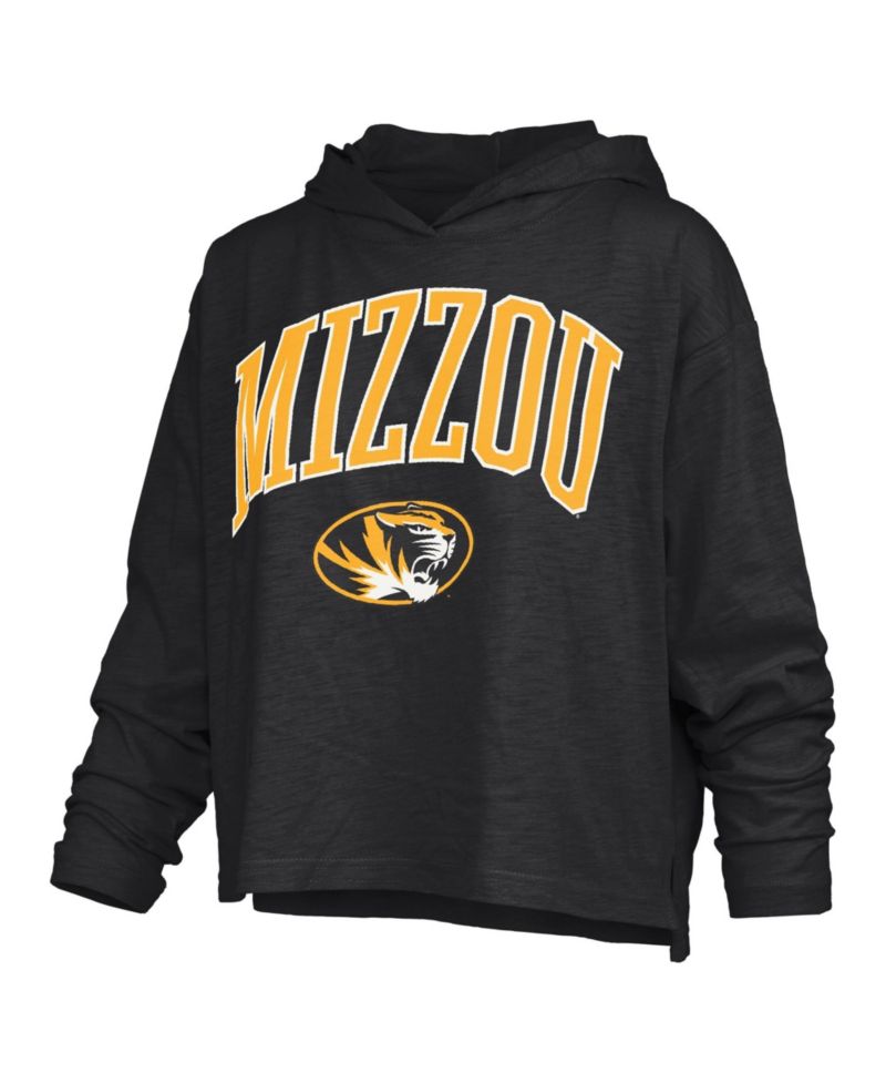 Women's Missouri Tigers Nelson Arch Over Logo Hooded Long-Sleeve Oversized T-Shirt