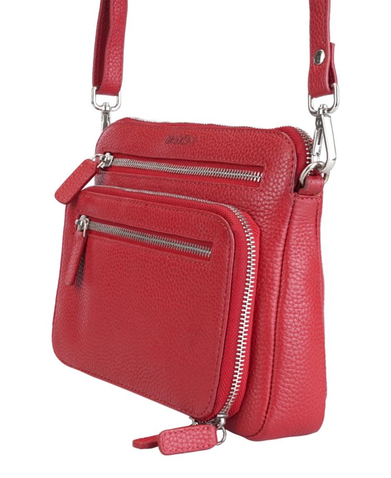Pebbled Collection Valerie Leather Mini Crossbody Bag