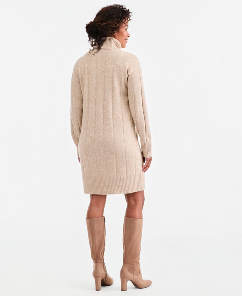Petite Luxsoft Long-Sleeve Turtleneck Sweater Dress, Macy's Exclusive