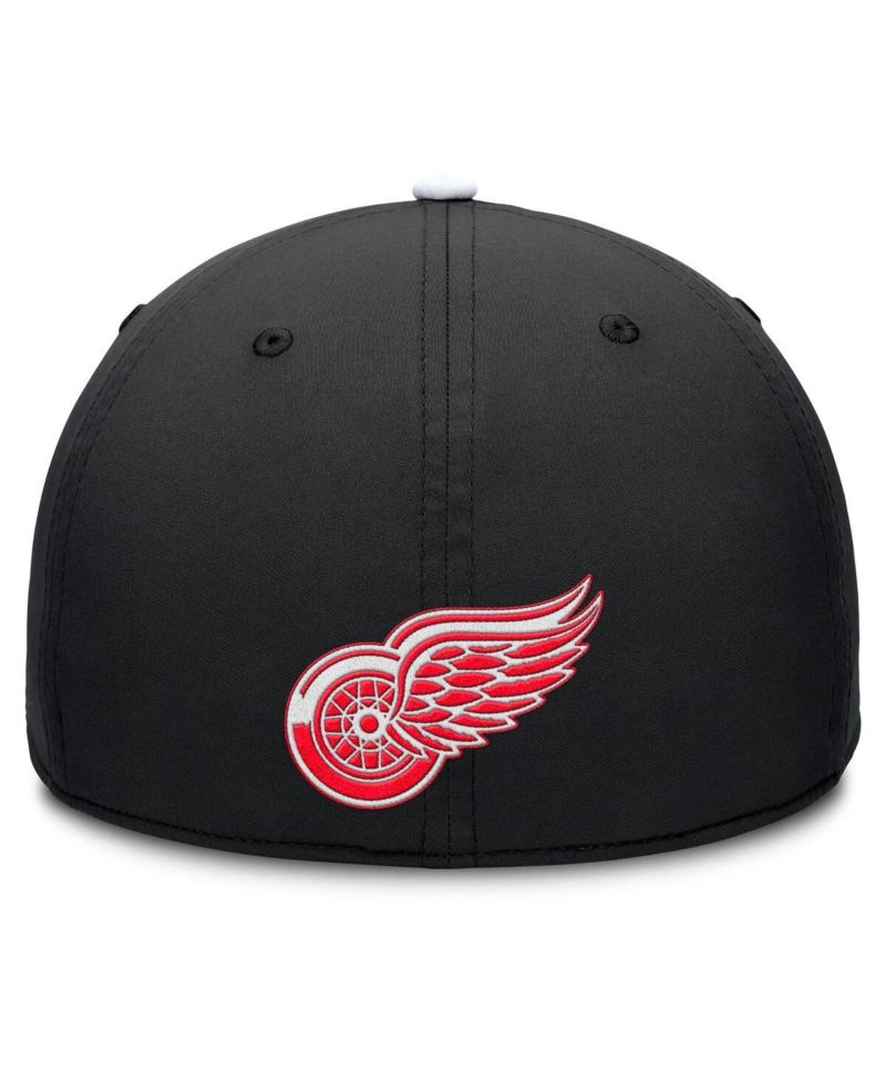 Men's Black/White Detroit Red Wings Authentic Pro Rink Team Code Flex Hat