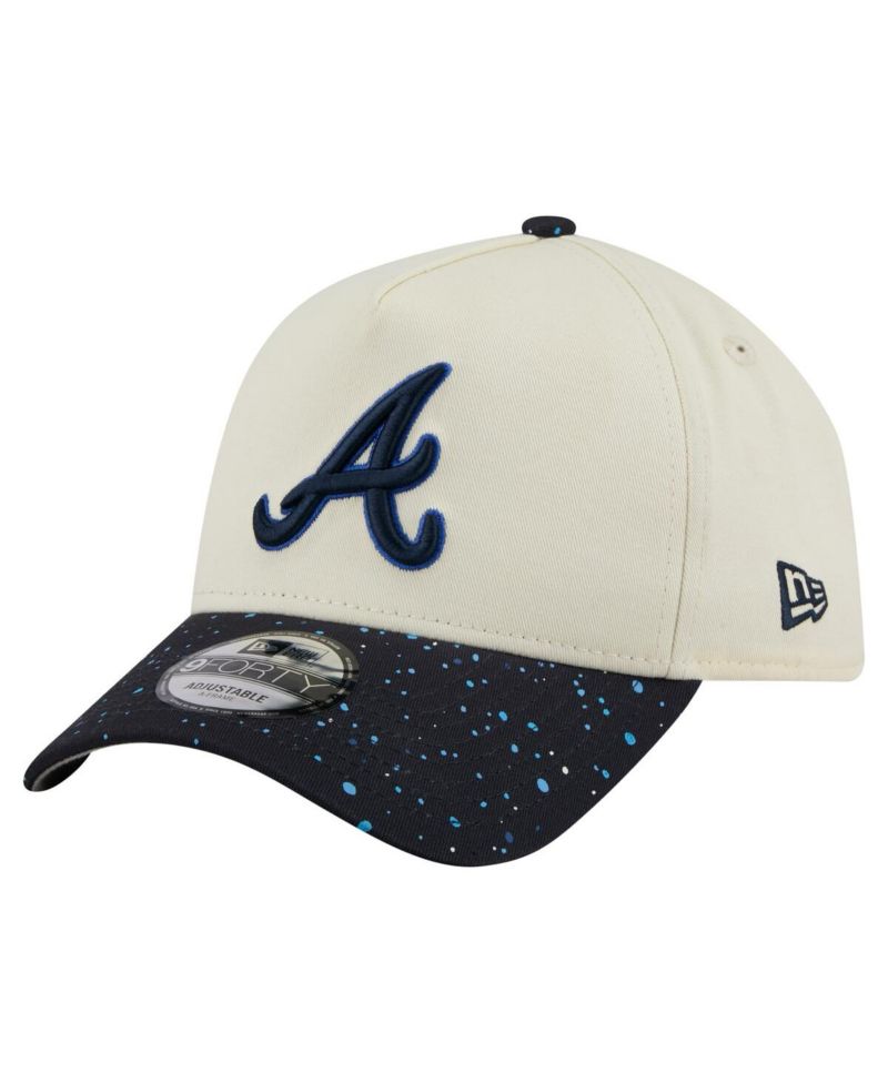 Men's Cream Atlanta Braves Speckle A-Frame 9FORTY Adjustable Hat