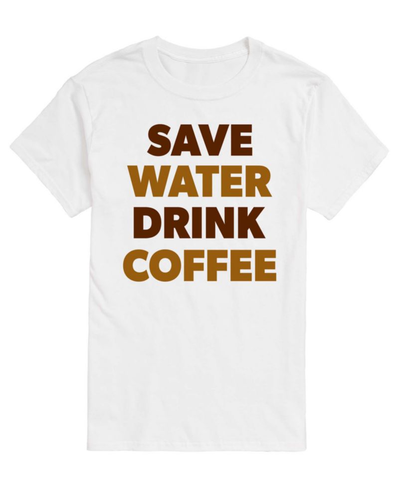 Men's Save Water Drink Coffee Short-Sleeve Graphic T-Shirt