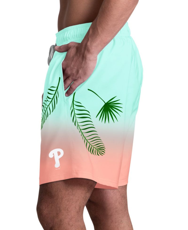 Men's Philadelphia Phillies Sunset on the Beach Tropical-Gradient Four-Way Stretch Swim Shorts, 6.5" Inseam
