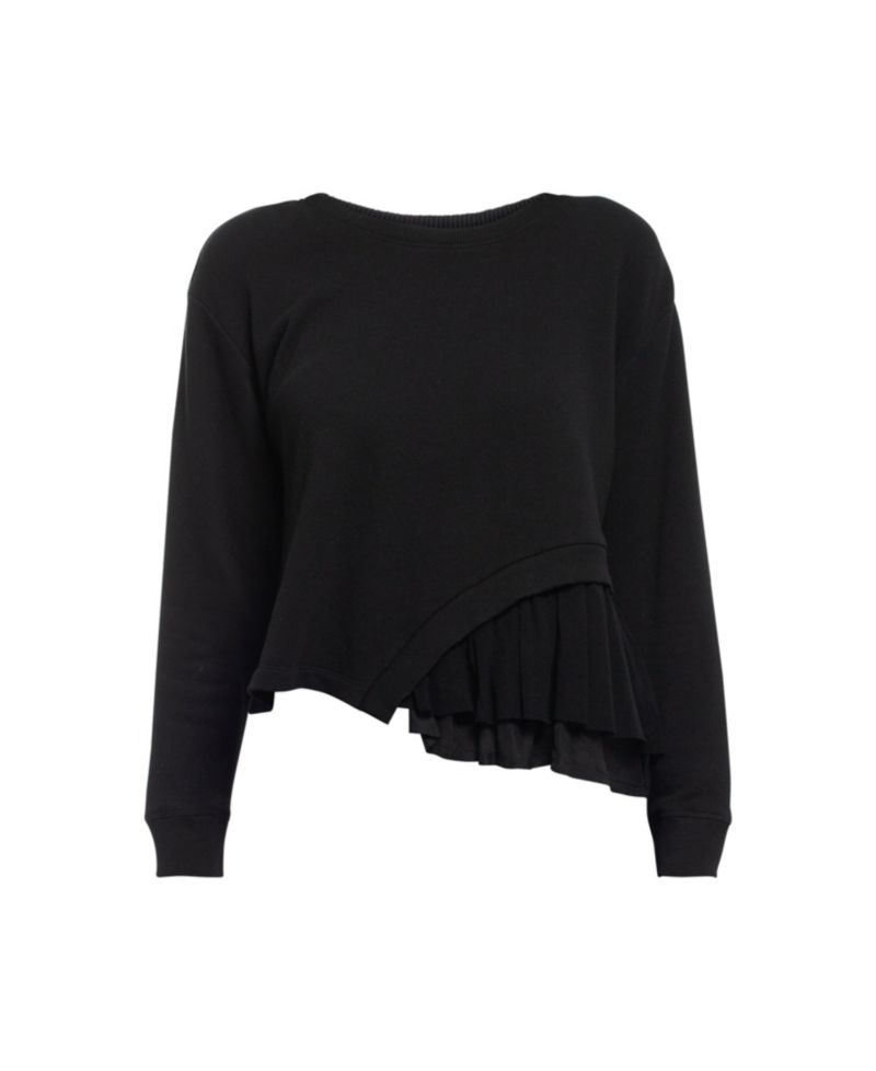 Women's Clothing Round Neck Mix Media Sweatshirt