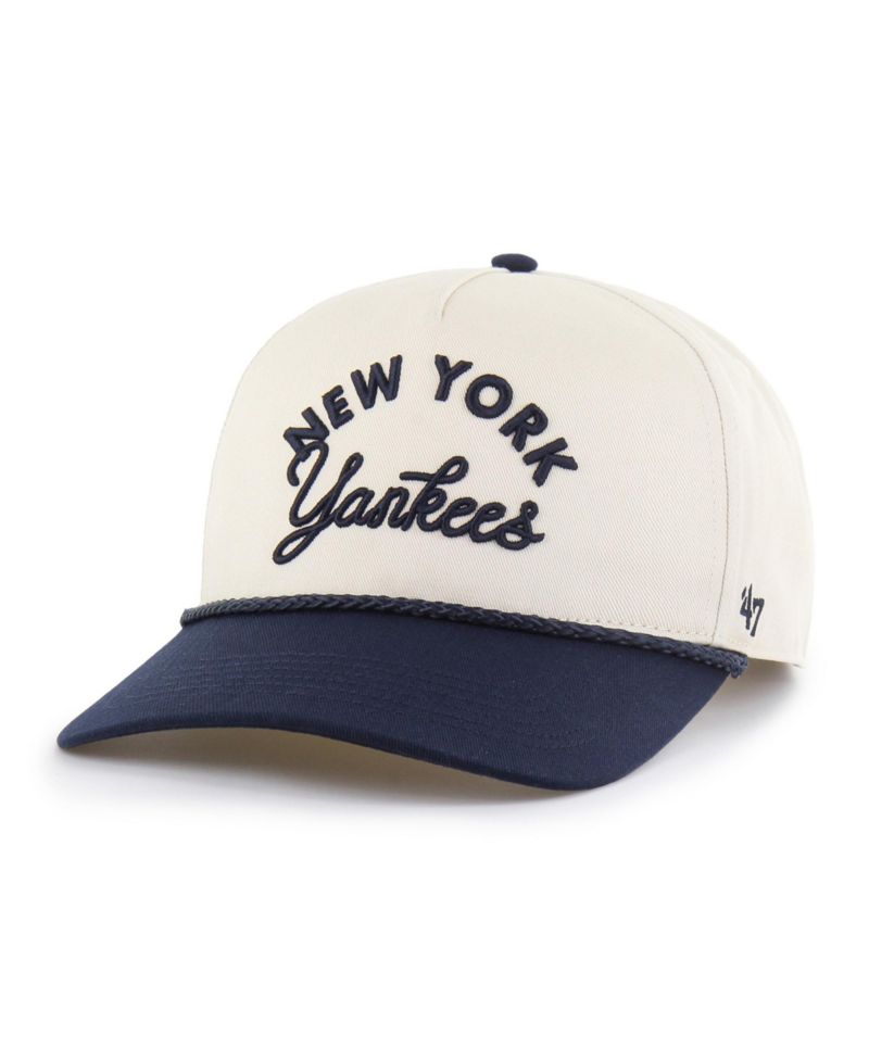 Men's Natural/Navy New York Yankees Rope Script Hitch Adjustable Hat