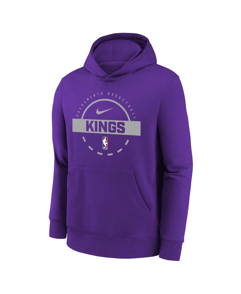 Big Boys and Girls Purple Sacramento Kings 2025/26 Club Fleece Practice Hoodie