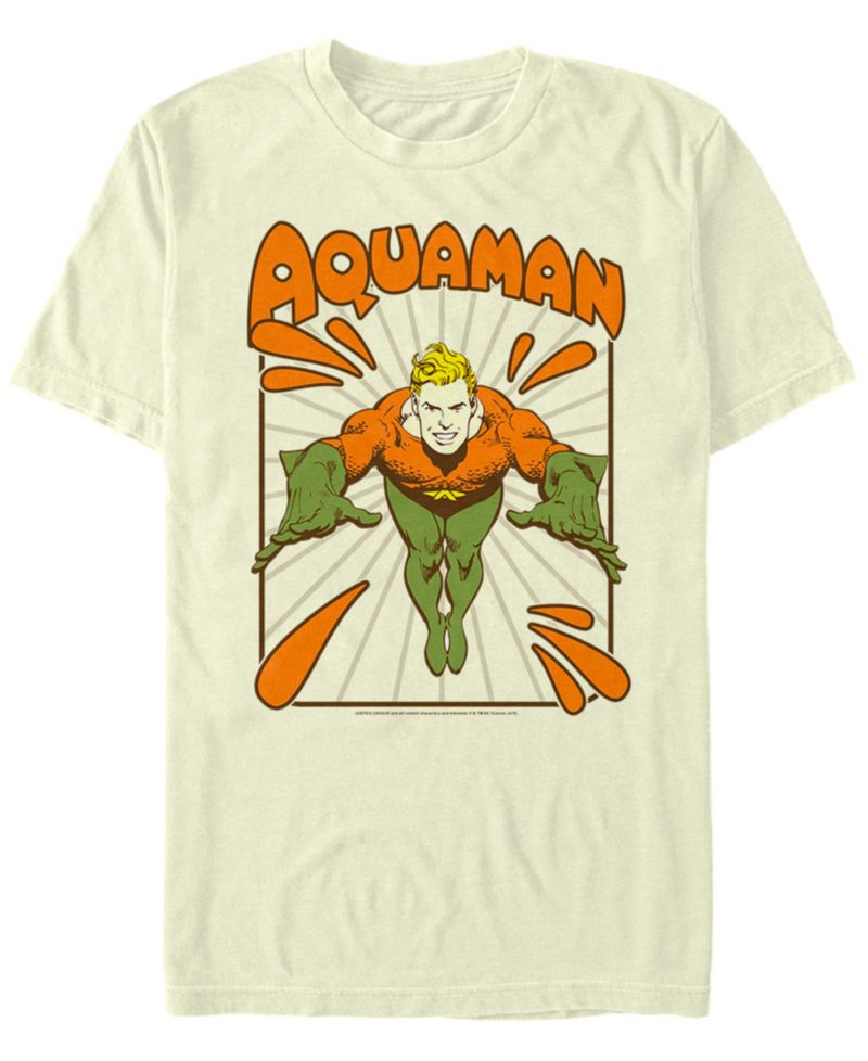DC Men's Retro Aquaman Portrait Short Sleeve T-Shirt
