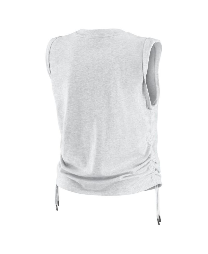 Women's Heather Gray Los Angeles Dodgers Cinched Tank Top
