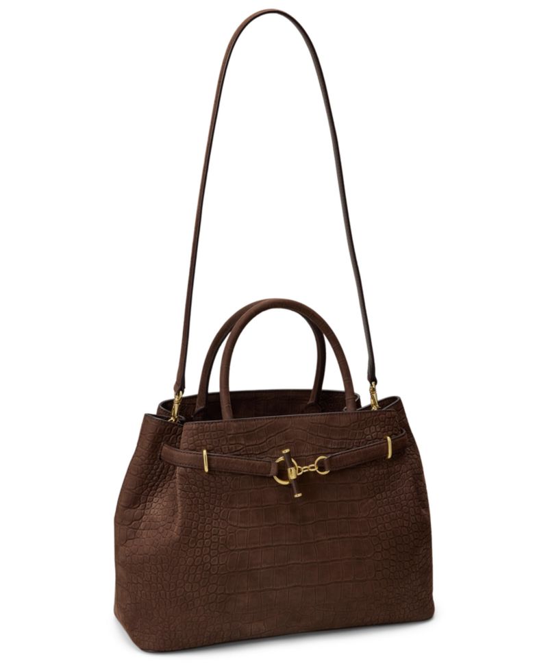 Embossed Nubuck Large Blaike Satchel Handbag