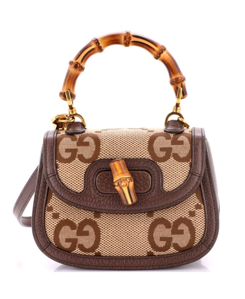 Mini Bamboo 1947 Top Handle Bag Jumbo GG Canvas