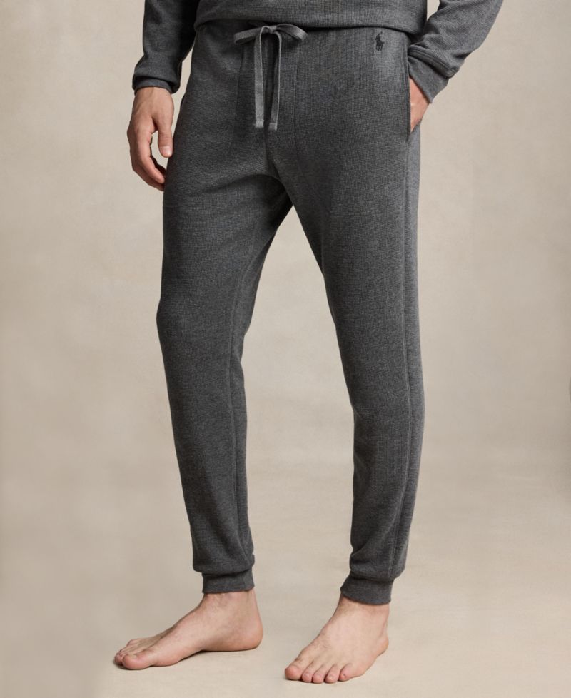 Men's Polo Bear Long-Sleeve Waffle-Knit Thermal Shirt and Joggers, 2-Piece Set