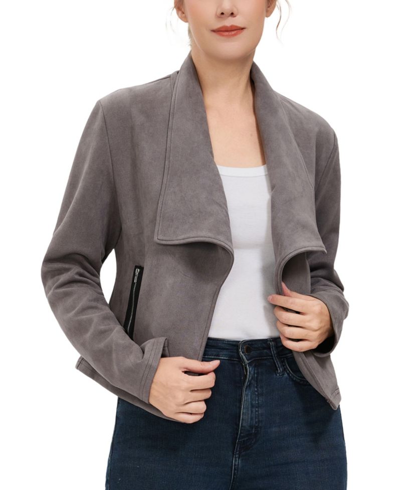 Women's kimi + kai Faux Suede Open Front Jacket