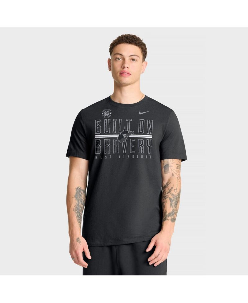 Men's Black West Virginia Mountaineers Built on Bravery T-Shirt