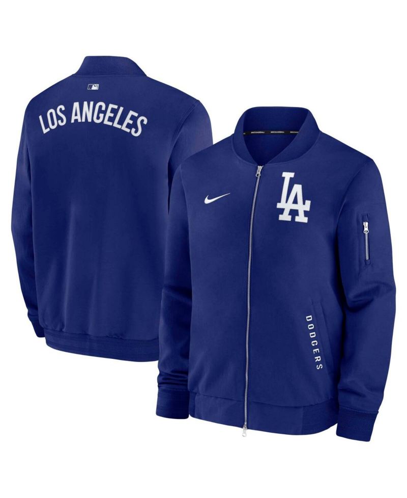 Men's Royal Los Angeles Dodgers Authentic Collection Dugout Full-Zip Bomber Jacket